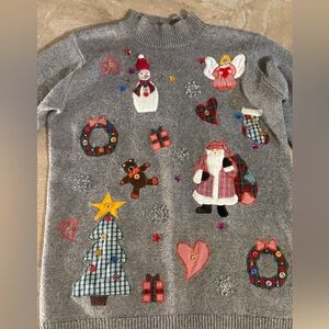 Karen Scott Gray Ugly Christmas Sweater
